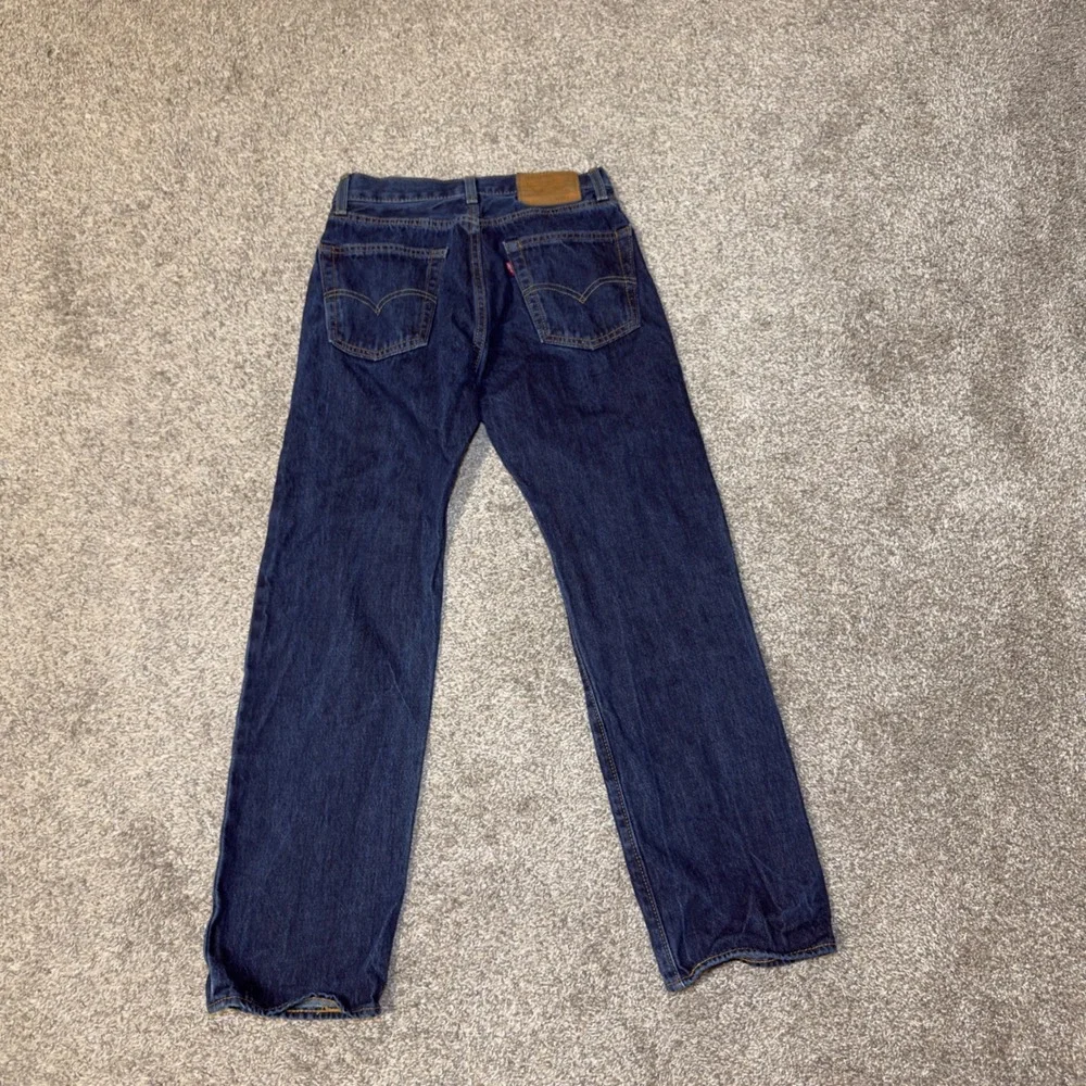 Levis Premium 555 Relaxed Straight Leg Jeans Mens 28x30 Dark Wash Indigo Blue
